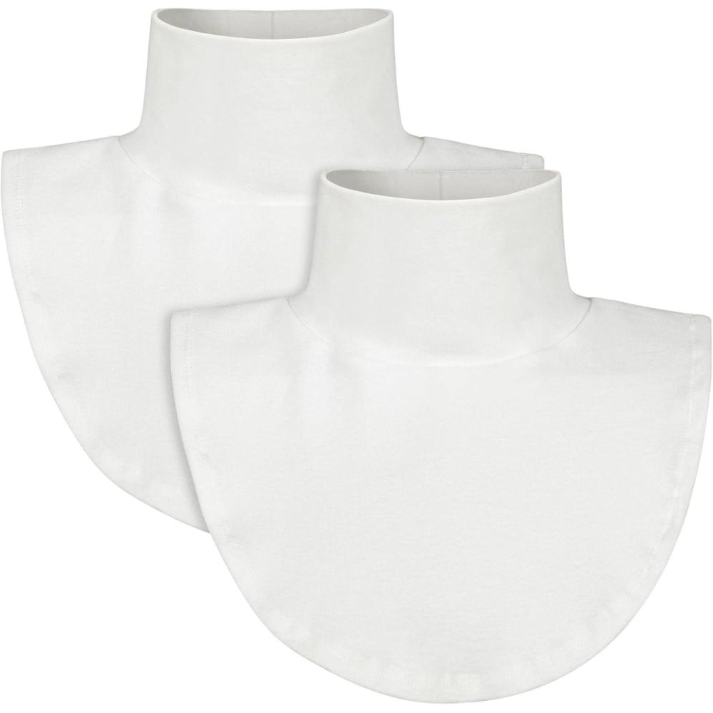 image:imageMELLIEX 2 Pices Faux Col Roul Femme Col Dtachable en Coton Amovible pour FemmesBlanc
