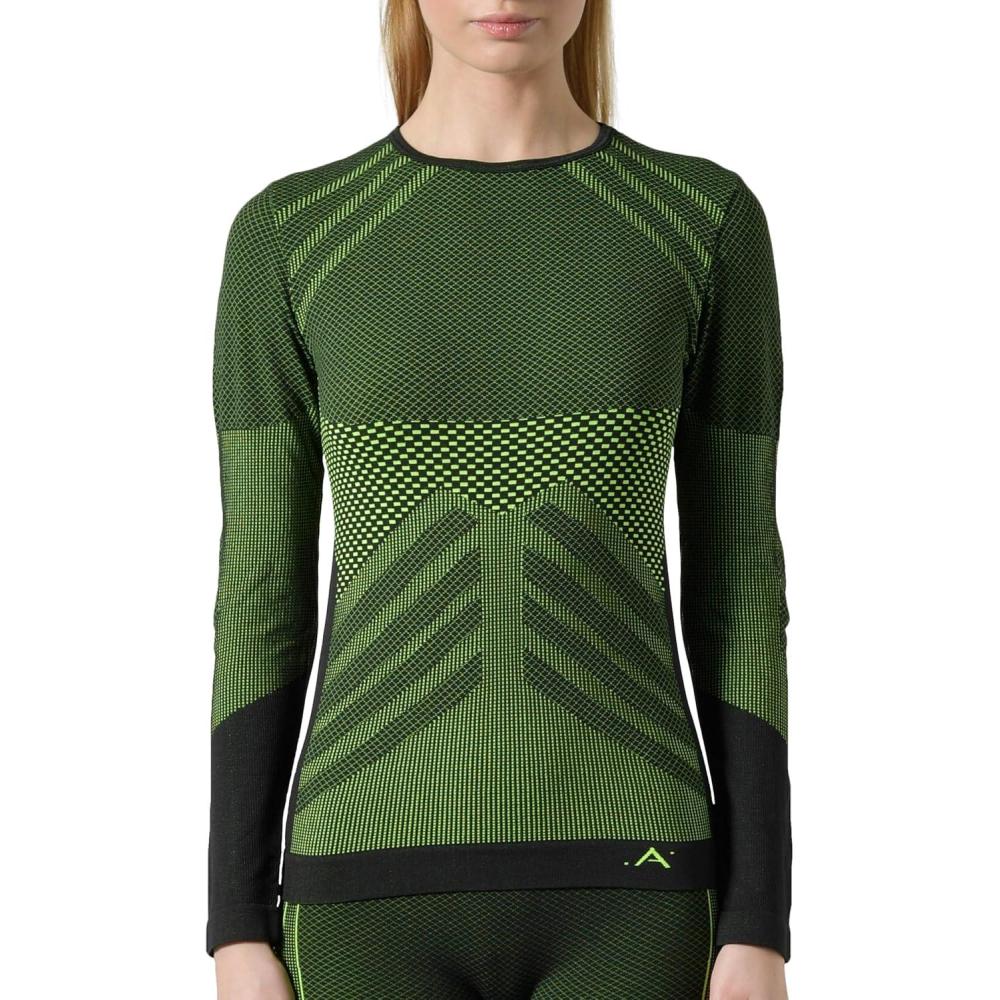 image:imageRisalti Debardeur Femme Thermique Manche Longue Energy sous Vtement Thermique Femme lastiques et Respirants Haut Thermique Femme Dbardeur Femme Tee Shirt Femme sans Couture Made in ItalyJaune Fluo Ras du Cou