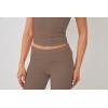 ABINGOO Femme Ensemble de 2 pièces s Crop Top et Taille Basse Pantalon Évasé Stretch Ensemble Yoga Femme Tenue de Sport Fitness(S-Marron)